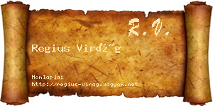Regius Virág névjegykártya